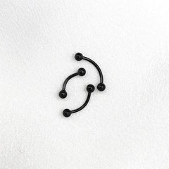 6Pcs Eyebrow Piercing Banana Shape Lip Ring Stainless Steel Curved Barbell Stud Helix close-up view