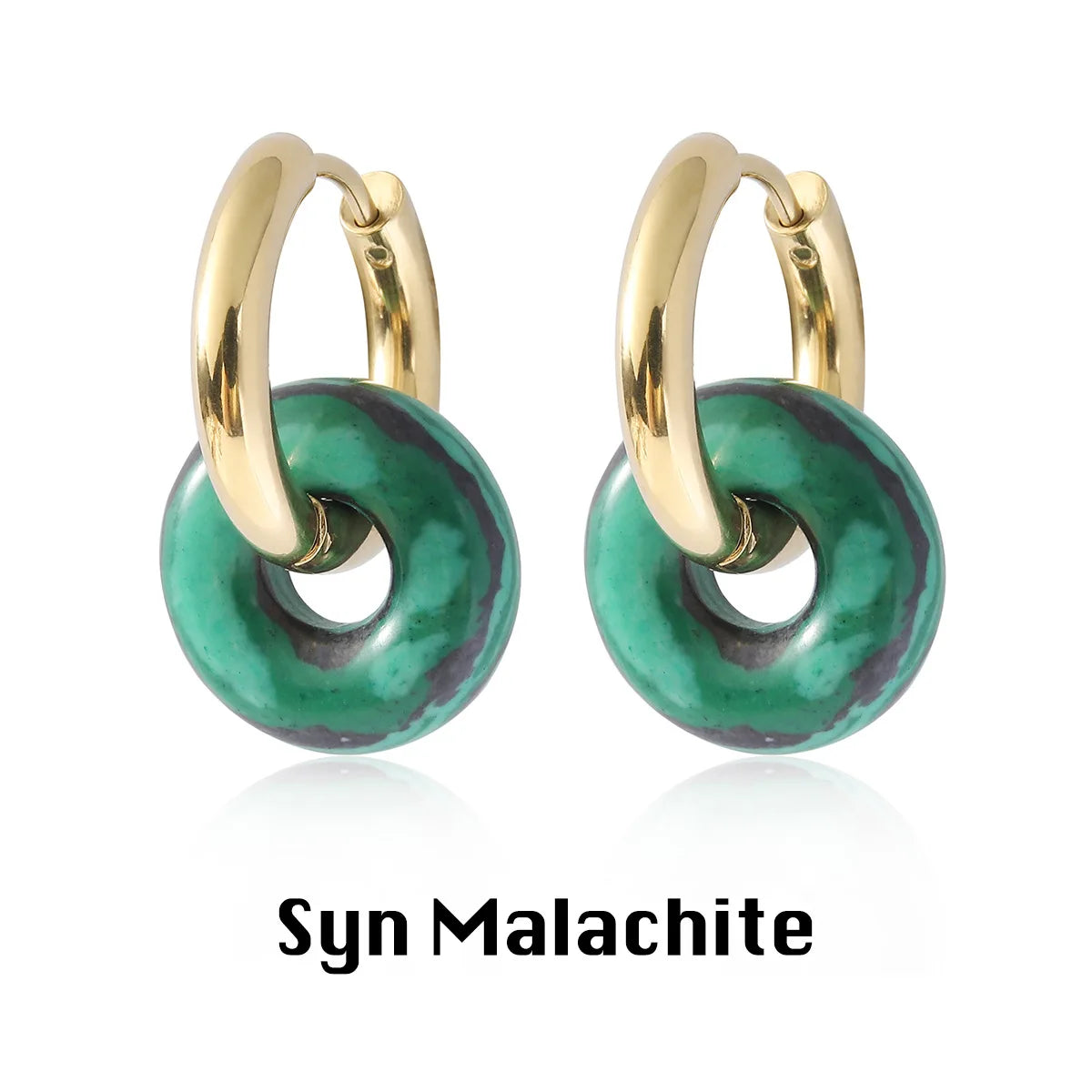 Natural stone double hoop earrings Circle crystal earrings Gemstones Round Circle Dangle Drops Earrings For Women Round earrings