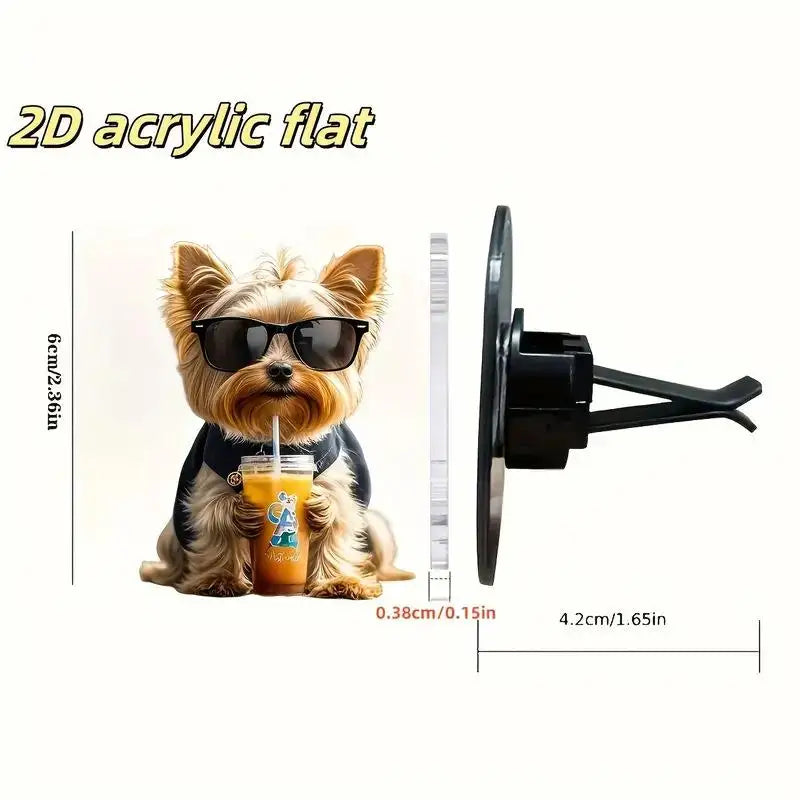 Acrylic Car Vent Clip Aromatherapy Air Freshener Holder 2D Decorative Air Condition additional angle