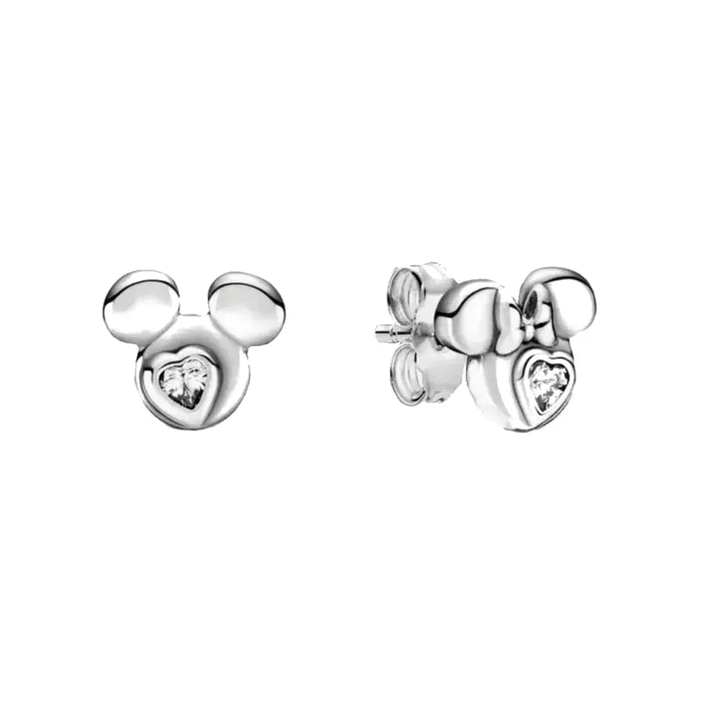 925 Silver Cartoon Duck and Teddy Bear Earrings | Cute Animal Stud Earrings for Women lifestyle view