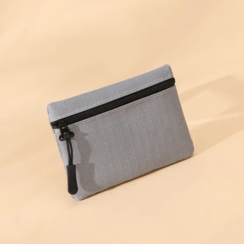Women Mini Zippers Canvas Coin Purse | Compact Wallet with Keychain lifestyle view