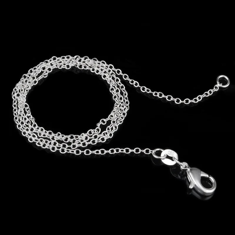 925 Sterling Silver O-Chain Necklace | 5 Lengths 1mm Link Chain for Men Women lifestyle view