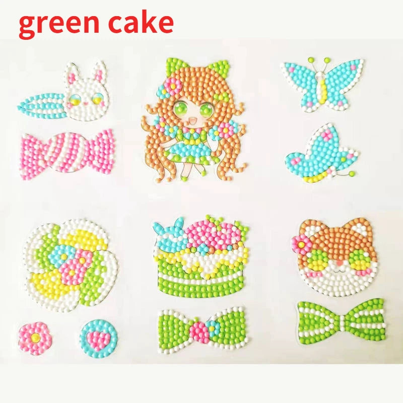 Child Diamond DIY Painting Sticker Set Toys Colorful Cartoon Sticker Handmade Arts Cr lifestyle view