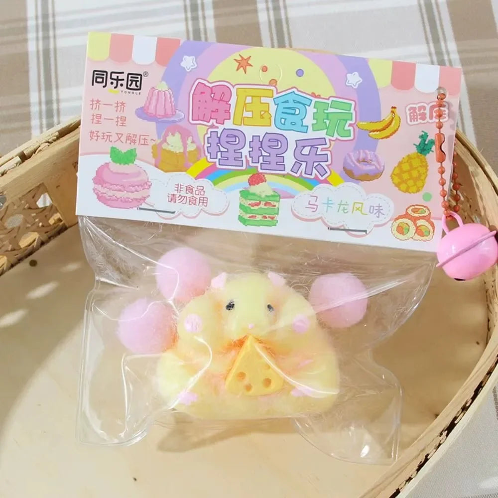 Cute Hamster Squeeze Toy - Silicone TPR Fidget Sensory Stress Relief Gift for Kids & Adu detail view