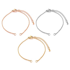 5pcs/lot Stainless Steel Width 1.5mm Adjustable Cuba Chain for Jewelry Making DIY Connector Charm Pe