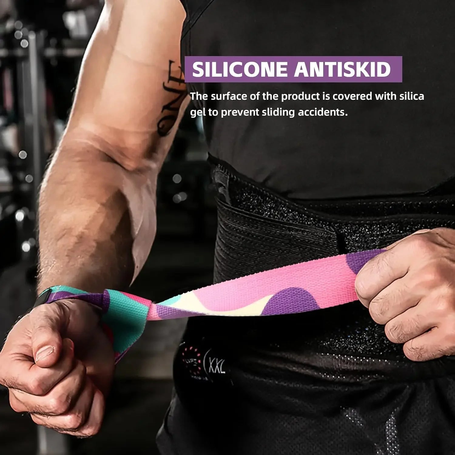 Adjustable Weightlifting Wrist Straps | Non-Slip Gym Lifting Support Bands lifestyle view