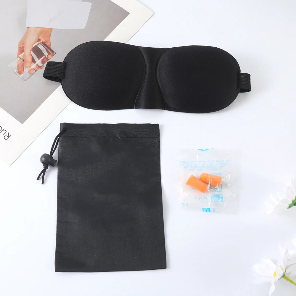 3D Sleep Mask for Travel and Nap | Lightweight Eye Cover with Storage Bag and Earplugs detail view