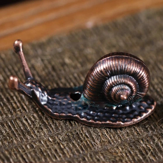 Metal Turtle Snail Shape Incense Holder | Alloy Animal Incense Burner for Home Decor close-up view