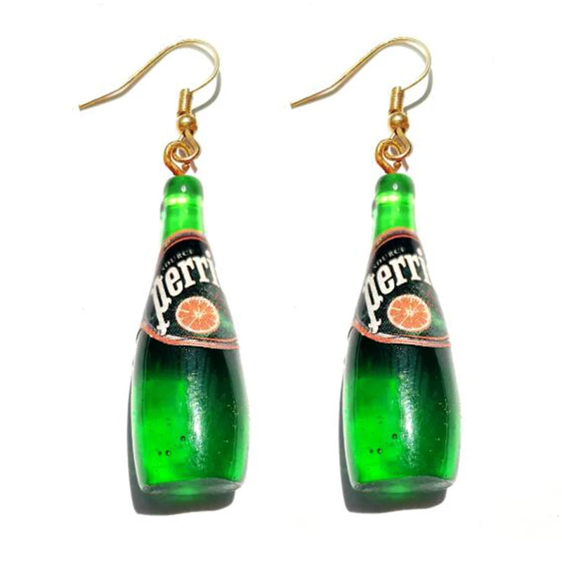 Food Drop Earrings Hamburger Pizza Chicken Leg Candy Bottle Resin