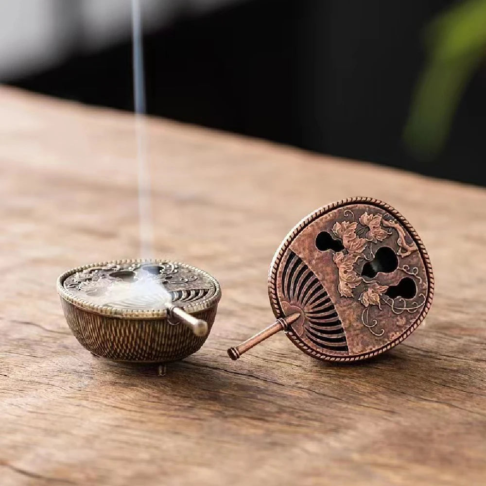 Mini Teapot Incense Burner | Vintage Sandalwood Holder for Living Room detail view