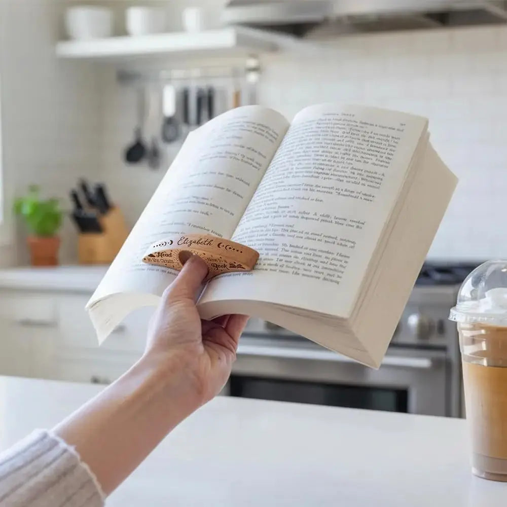 Personalized Book Page Holder, Custom Thumb Book Page Holder for Reading, Bookish Gif lifestyle view