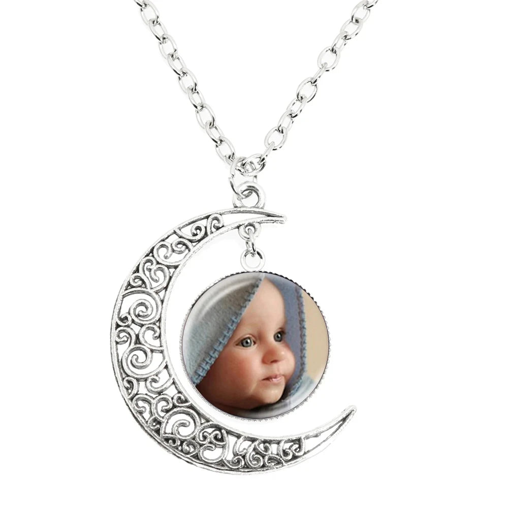 Personalized Photo Necklace | Custom Glass Pendant Gift for Family additional angle