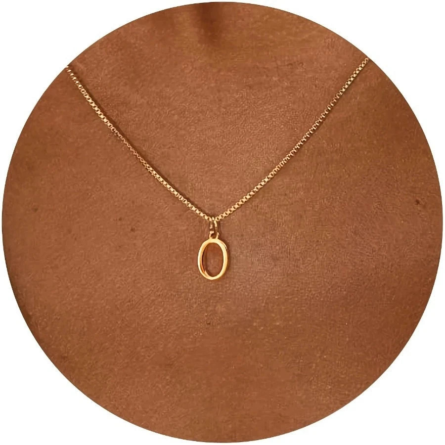 A-Z Initial Necklace 18K Gold Plated Necklace Cute Letter Stainless Steel Necklace fo lifestyle view