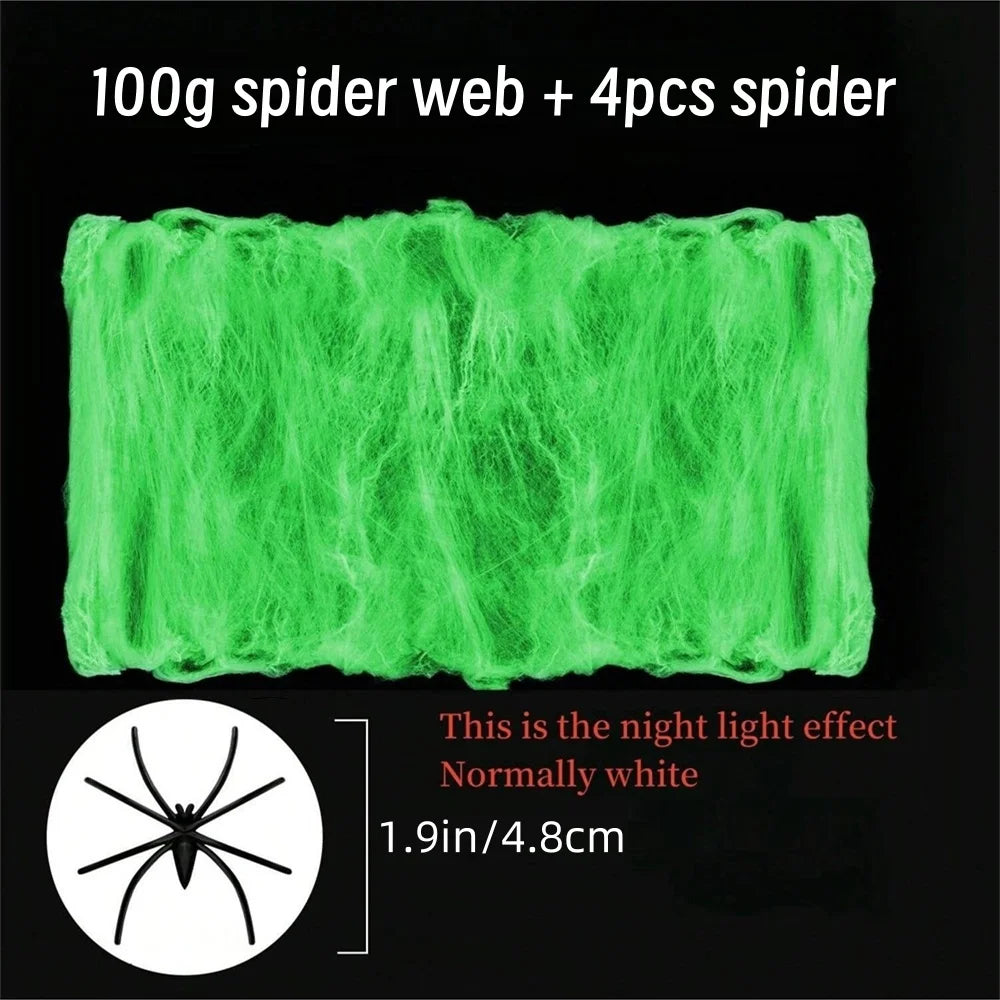 Halloween Glow in The Dark Spider Web detail view