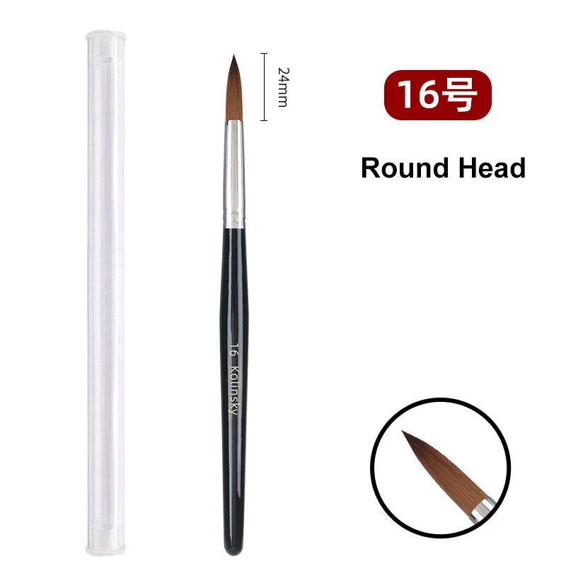 Kolinsky Acrylic Nail Art Brush Wood Handle Nail Art Mink Brush Gel Builder Nail Tool lifestyle view