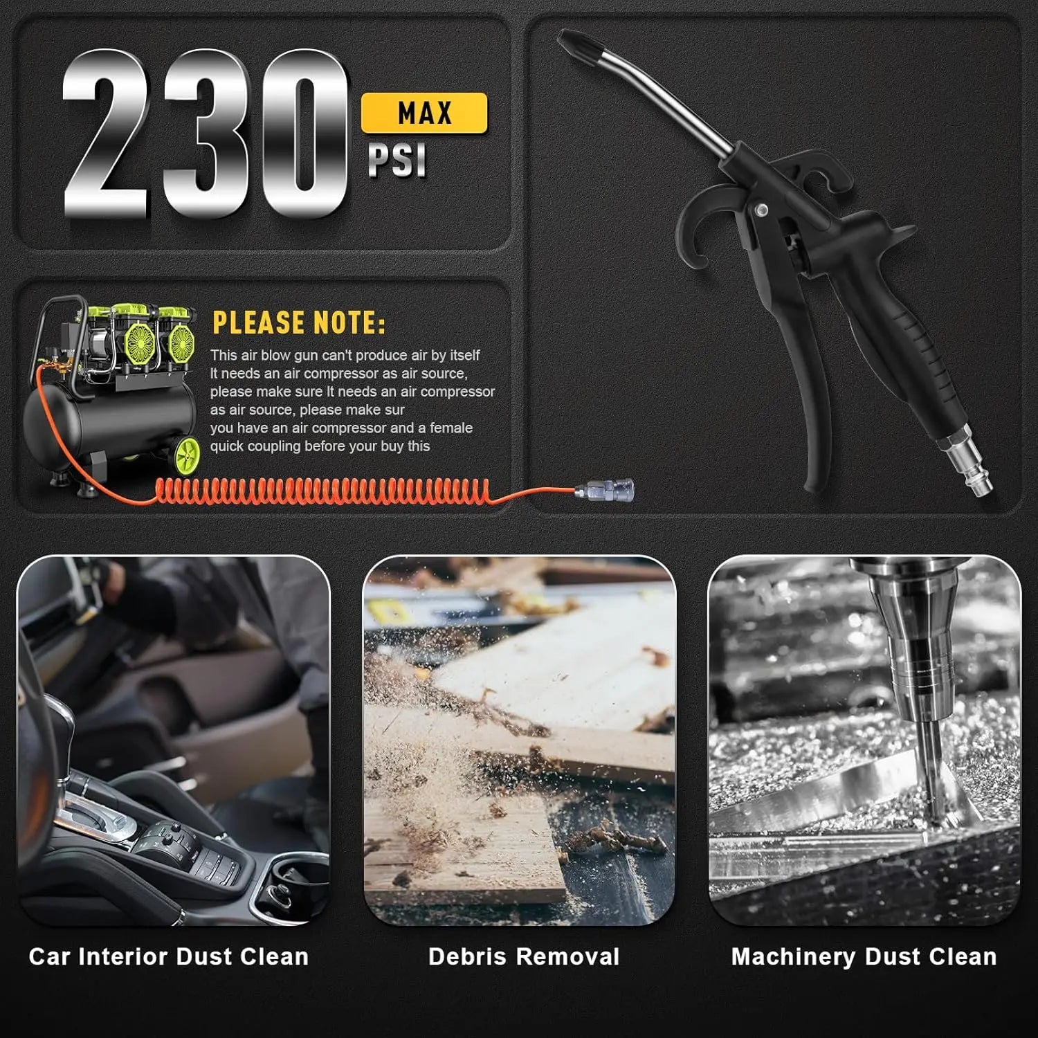High Pressure Air Blower | Rust Proof Pneumatic Cleaning Tool additional angle