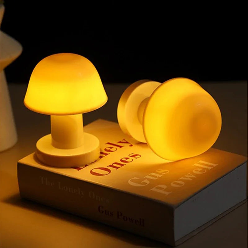 Mini Mushroom LED Night Light | Battery Powered Portable Desk Lamp for Bedroom Decor alternate view