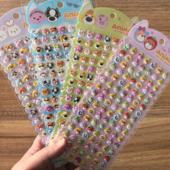 4 Sheets Mini Animal Face Stickers | Cute Pet Head Decals for DIY Crafts and Journals