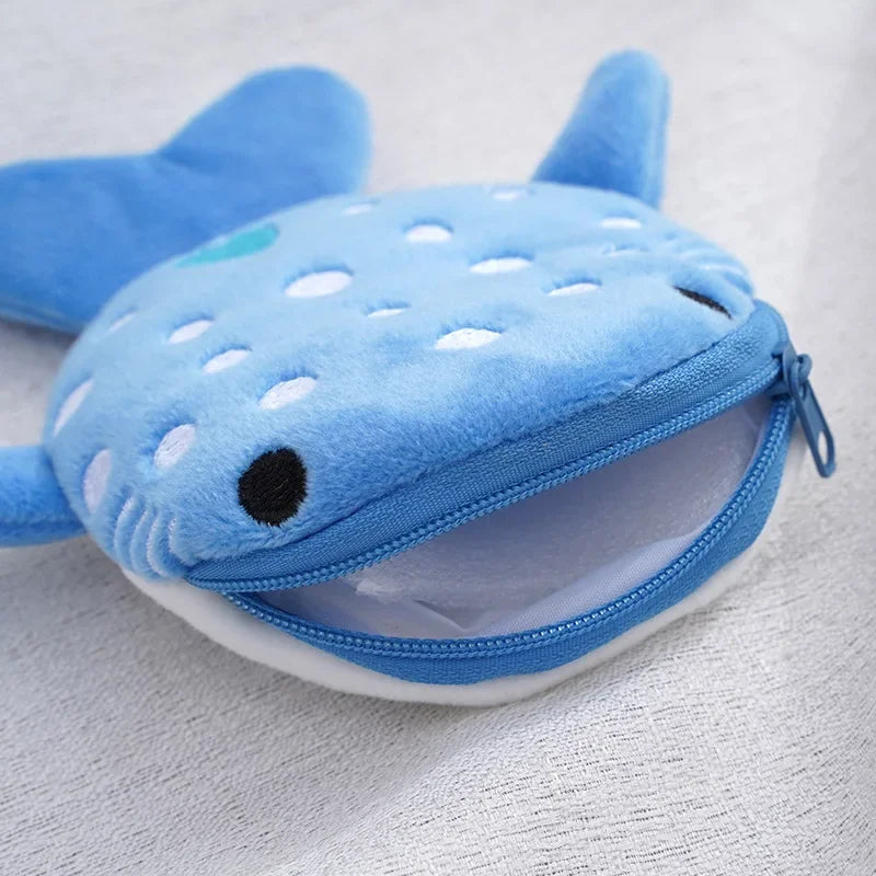 Cartoon Whale Shark Coin Purse | Kawaii Plush Zipper Wallet lifestyle view