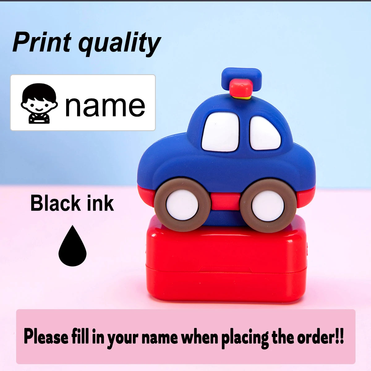 Custom Creative Cartoon Name Stamps | Personalized Seals for School Uniforms and Sign alternate view