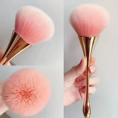Rose Golden Fan Makeup Brush,Cosmetic Brush Loose Powder Brush ,Highlighting Brush Blush Brush-Soft