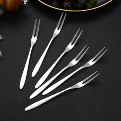 20 Piece Stainless Steel Snail Fork Set | Two Tine Fruit Dessert Fork for Parties