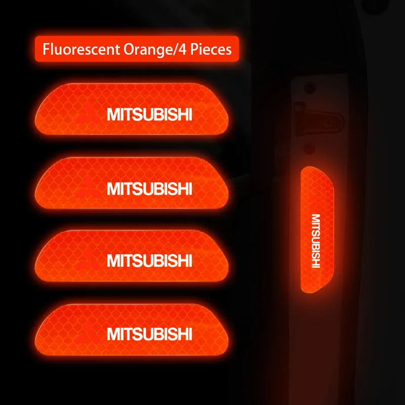 4Pcs Car Door Safety Warning Sticker Reflective Mark Decal | For Mitsubishi Lancer Ra alternate view