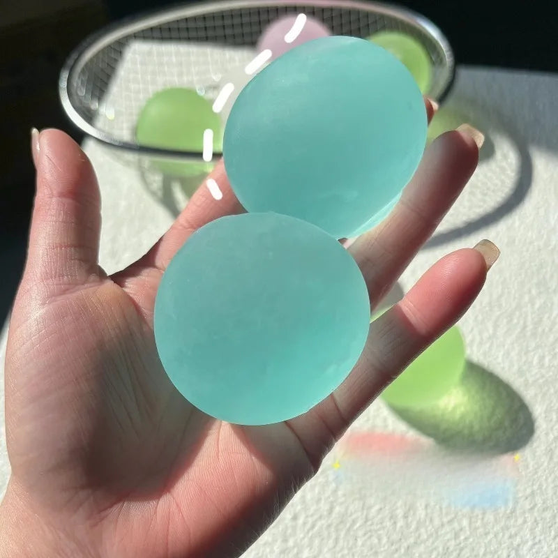 Squishy Blue Maltose Squeeze Toy Transparent Mochi Sensory Fidget Toy Coconut Oil Ball S detail view