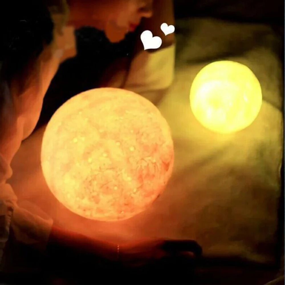 Moon Night Light | 3D LED Bedside Lamp for Kids Room and Home Decor additional angle