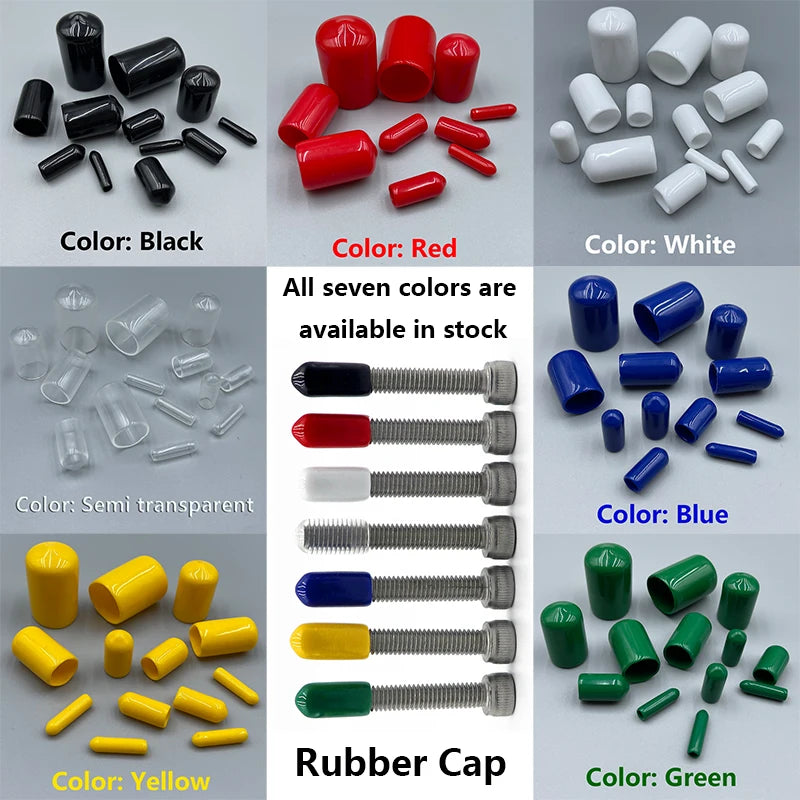7 Colors In Stock PVC Rubber Cap Silicone Cover Plastic Pipe Sleeve Hub Thread Protec alternate view