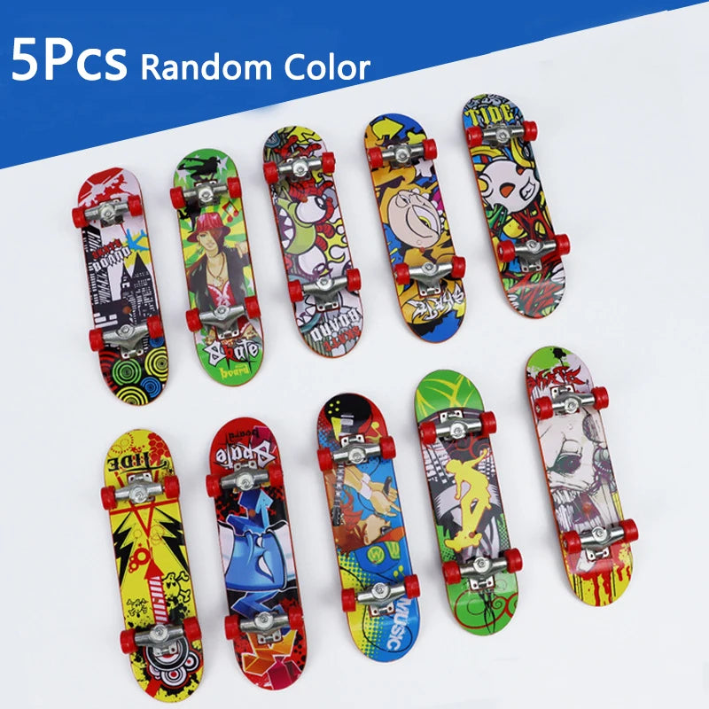 5Pcs Mini Finger Skateboard Set | Kids Tabletop Toy with Alloy Trucks alternate view