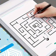 Educational toys for children, maze game books, concentration training exercises, Chri close-up view