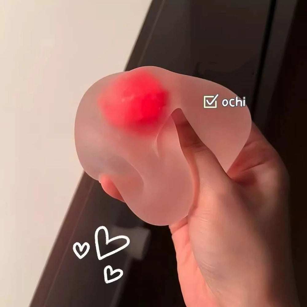 Strawberry Mochi Squeeze Toy | Slow Rebound Stress Relief Fidget for Venting Anger close-up view