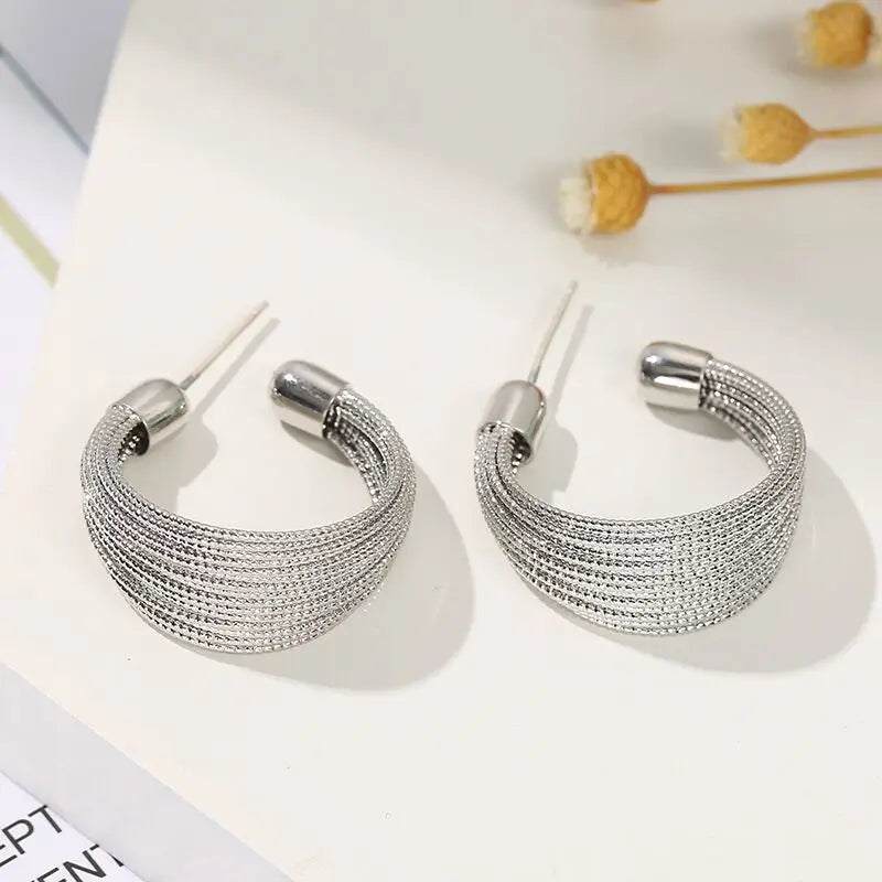 New Fashion Trend Unique Design Elegant Delicate Retro Exaggerated Multilayer Stud additional angle