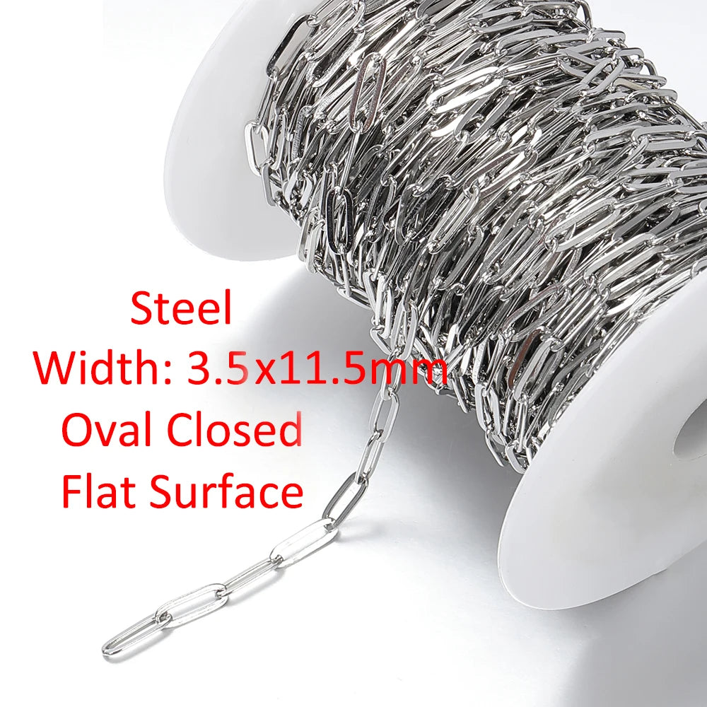 2Meters Stainless Steel Link Cable Gold Chains for DIY Jewelry Making Rolo Chain Beads C detail view