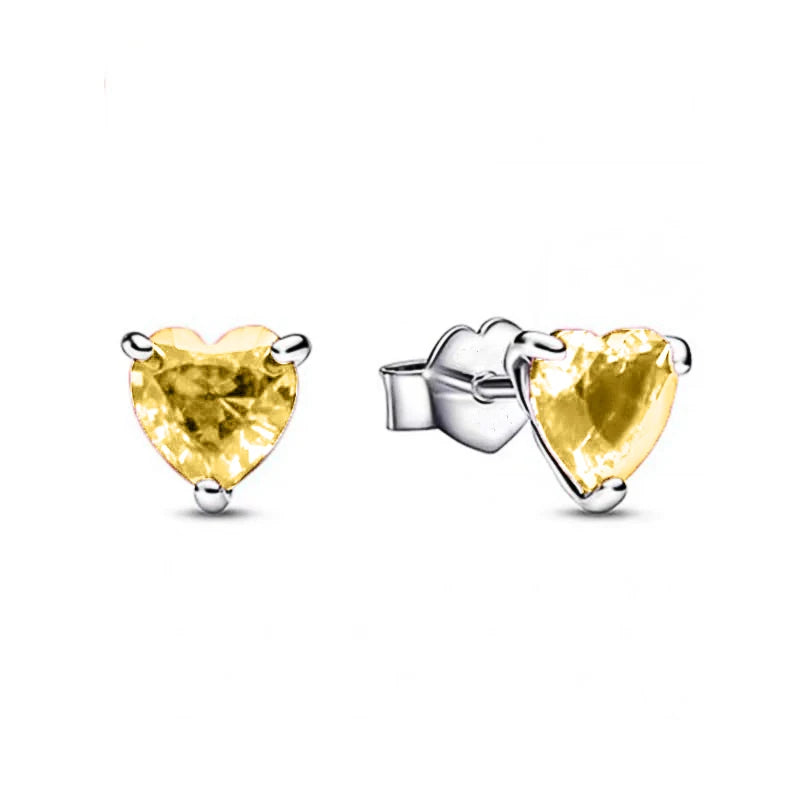 Hot selling 925 silver heart-shaped, pink,red, multi-color crystal sparkling luxury e alternate view