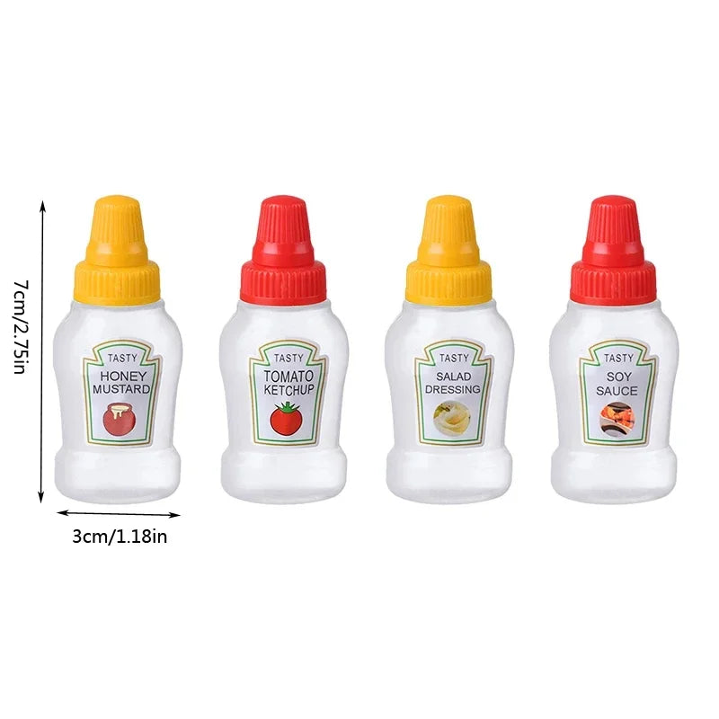 Mini Squeeze Condiment Bottles | 25ml Portable Camping Ketchup Oil Cruet Set additional angle
