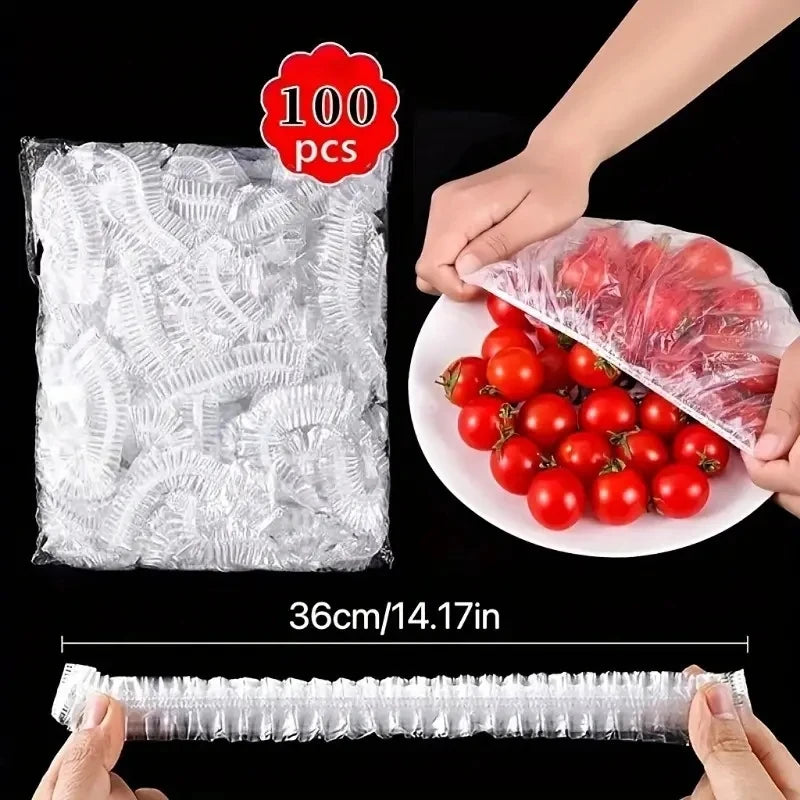 Reusable Disposable Food Cover Plastic Wrap Durable Elastic Food Lids For Bowls Elast lifestyle view