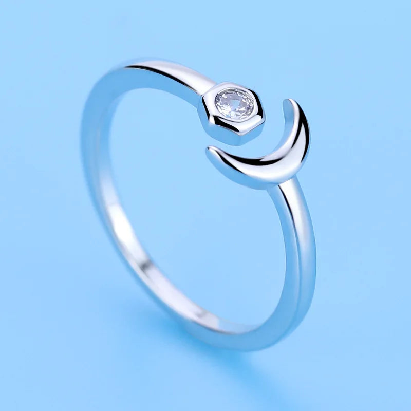 925 Sterling Silver Zircon Adjustable Ring | Women's Cocktail Jewelry close-up view