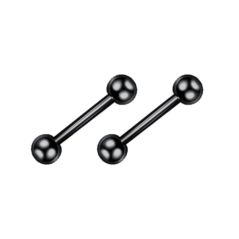 Black Stainless Steel Hoop Earrings with Cross Pendant | Unisex Punk Jewelry detail view