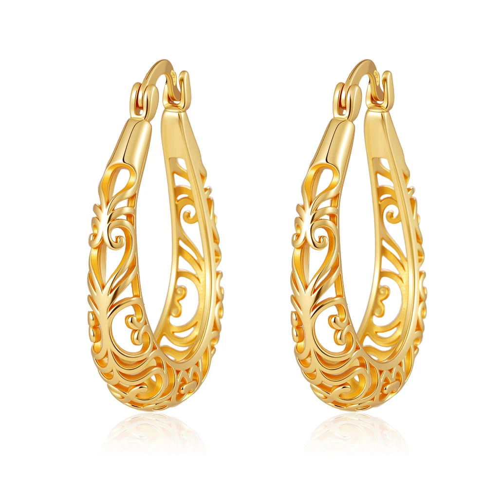 2026 New 925 Sterling Silver Cross Drop Earrings Gold Plated Fashion Jewelry for Wome alternate view