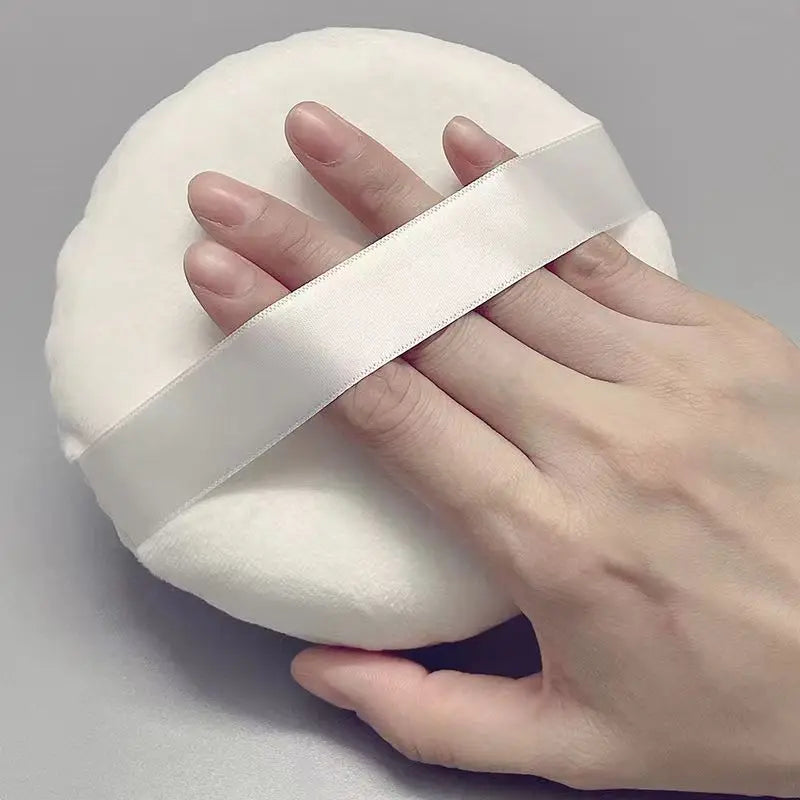 Extra Large Jumbo Body Powder Puff | Smooth Cosmetic Sponge for Loose Mineral Makeup close-up view