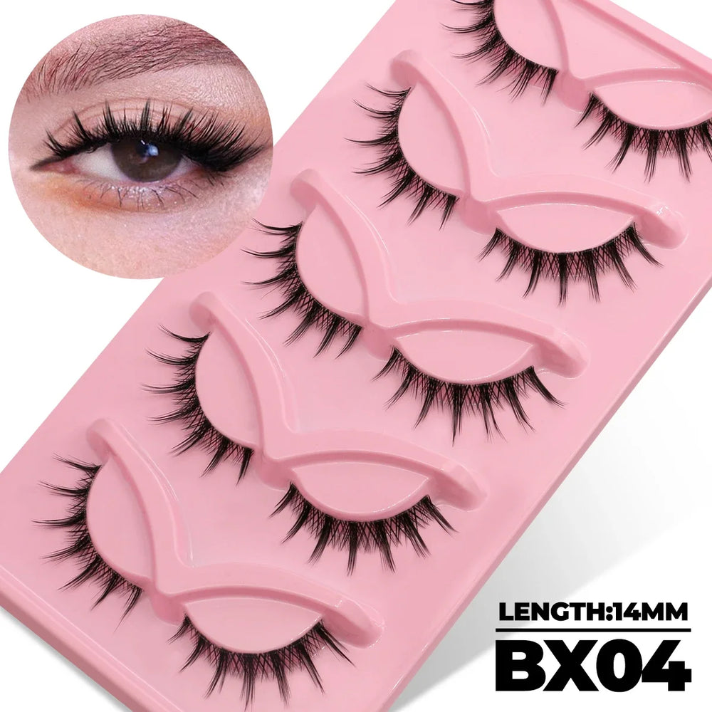 Faux Mink Eyelashes Clear Band Lashes Natural Look Wispy False Lashes Makeup lifestyle view