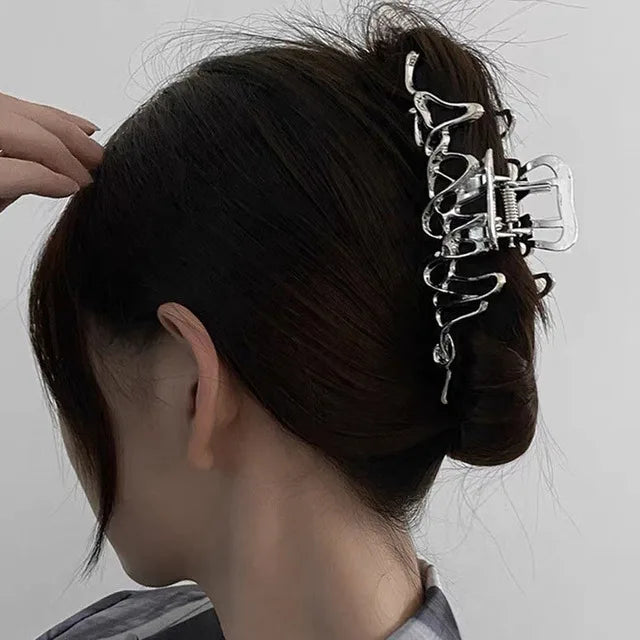 Large Metal Hair Claw Clip Irregular Hairpins Punk Style Hair Claws Barrettes Women V alternate view