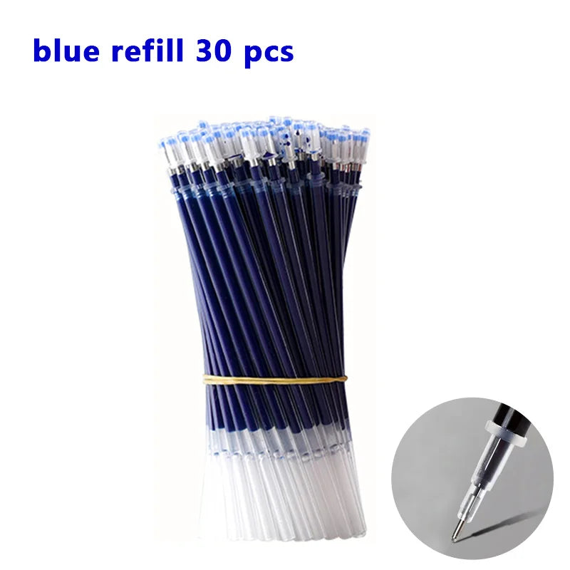 Pens Set Black Blue Red Refill Gel Pen Bullet Tip 0.5mm School alternate view