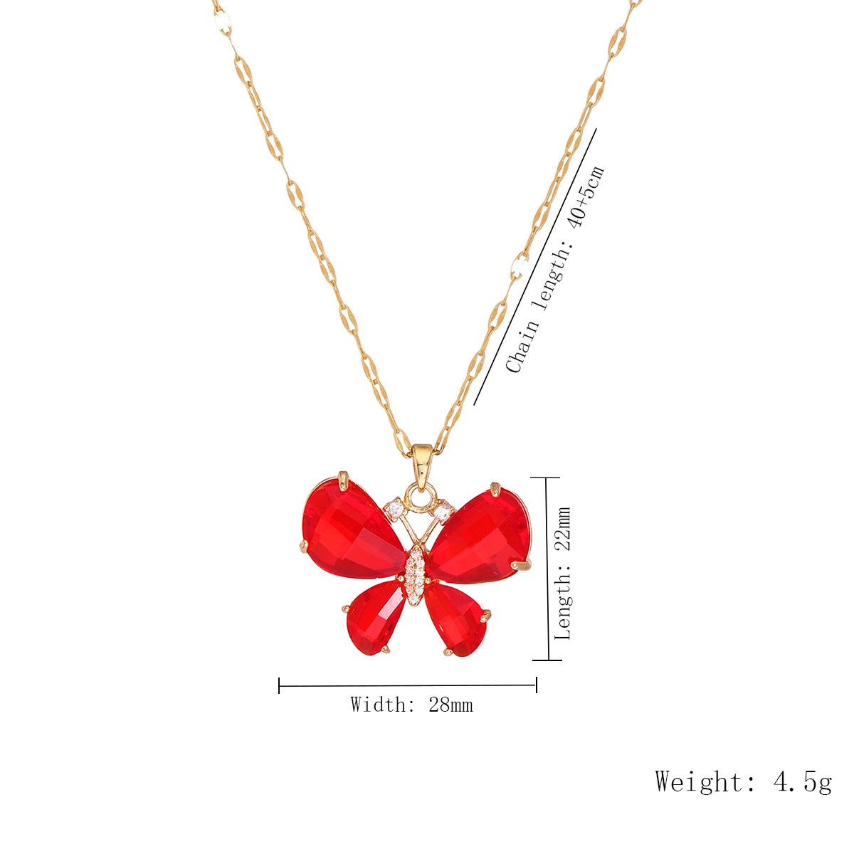 Elegant Pink Crystal Butterfly Necklace for Women High-End Zircon Flower Pendant Fashion detail view