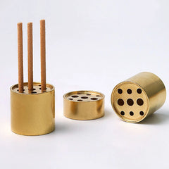 Pure Brass 9-Hole Incense Holder | Universal Incense Stick Burner for Sandalwood, Spiritual Prayer,