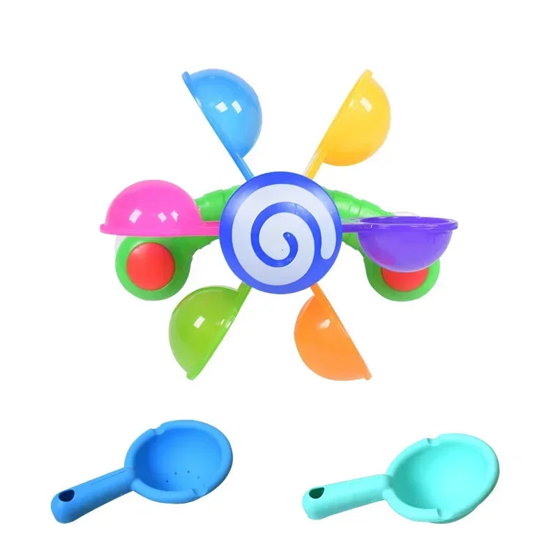 Rainbow Windmill Toddlers Bathing Sucker Water Spray Toy Colorful Waterwheel Baby Bat alternate view