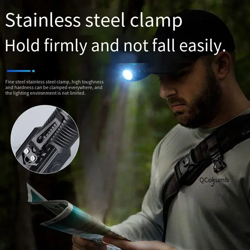 Portable Mini LED Flashlight | 3LED USB Rechargeable with Pen Clip close-up view