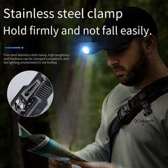 Portable Mini LED Flashlight | 3LED USB Rechargeable with Pen Clip close-up view
